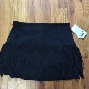 Black Fringe mini skirt